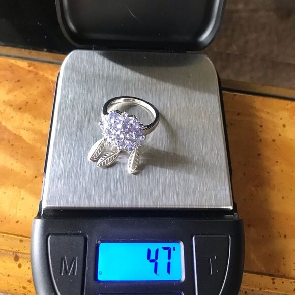 Natural Tanzanite Sterling Silver Ring Size 6 - Picture 7 of 9